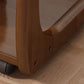 Nordic Style Rectangular Solid Wood Table with Wheel Base Coffee Table