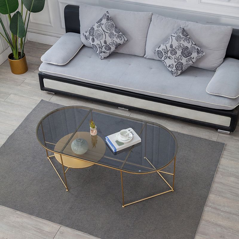 Modern X-Base Coffee Cocktail Table Glass Top Coffee Cocktail Table for Living Room Clearhalo 'Coffee & Accent Tables' 'Coffee Tables' 'coffee_tables' 'furn' 'furn_coffee_tables' 'Furniture' 'Living Room Furniture' 1200x1200_ed9c4ecc-2a55-4290-b523-a6da5e268852