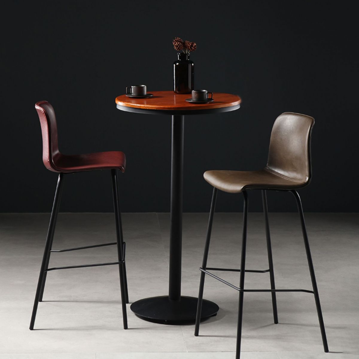 Glossy Leather Square Bar Stool Industrial Metal Stools with Back Legs Clearhalo 'Bar Furniture' 'Bar Stools' 'bar_stools' 'furniture_bar_stools' 'Kitchen & Dining Furniture' 'kitchen&dining_furn' 'kitchen' 'kitchen_furn' Furniture' 1200x1200_ed9f980b-643d-4a3d-a7aa-675f7f507621