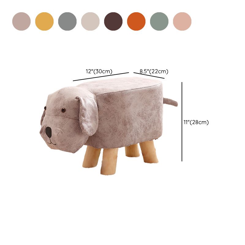 Contemporary Ottoman Faux Leather Solid Wood Frame Upholstered Dog Shape Ottoman Clearhalo 'furn' 'furn_ottomans_poufs' 'Furniture' 'Living Room Furniture' 'Ottomans & Poufs' 'ottomans_poufs' 1200x1200_eda11730-7f69-44c0-902b-a6933901334d