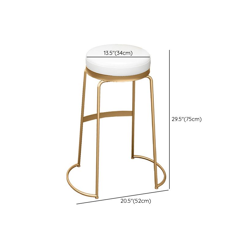 Glam Round Bar Stools Gold Metal Dining Stools with Footrest Clearhalo 'Bar Furniture' 'Bar Stools' 'bar_stools' 'furn' 'furn_bar_stools' 'Furniture' 'Kitchen & Dining Furniture' 1200x1200_eda122a3-88e7-4c88-b74c-47b6445bf24f