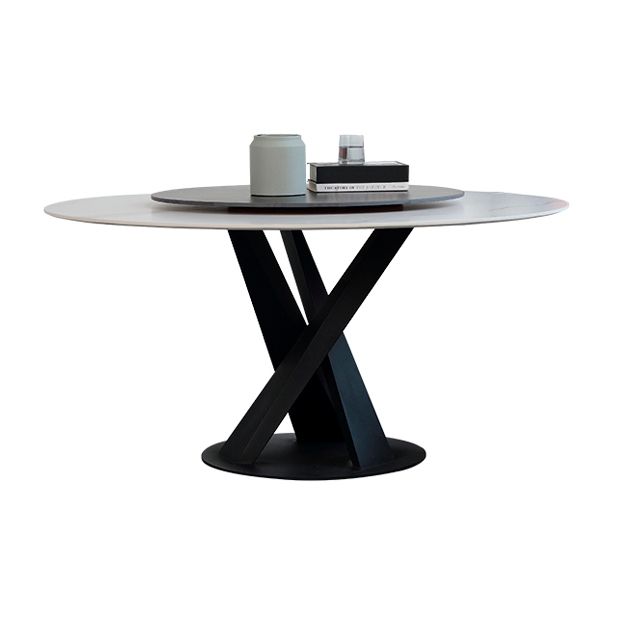 Contemporary Sintered Stone Table Standard Round Dining Table with Pedestal Base Clearhalo ' dining_table' 'Dining Tables & Seating' 'Dining Tables' 'furn' 'furn_dining_table' 'Furniture' 'furniture_dining_table' 'Kitchen & Dining Furniture' 'kitchen&dining_furn' 'kitchen' 'kitchen_dining_table' 1200x1200_eda1323c-c03d-4b97-8fc8-ab9f97daedcb
