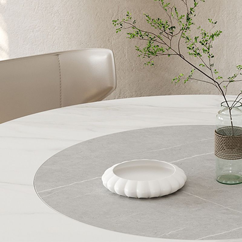 Modern Pedestal Casual Dining Table Round Dining Table with Ash Wood Base