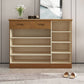 Mid-Century Modern Cabinet Rubberwood 2-Drawer with Shelves Grooves Accent Cabinet Clearhalo 'Cabinets & Chests' 'cabinets_chests' 'furn' 'furn_cabinets_chests' 'Furniture' 'Living Room Furniture' 1200x1200_eda2b360-343f-43d8-a9d7-cee8d92df9b6