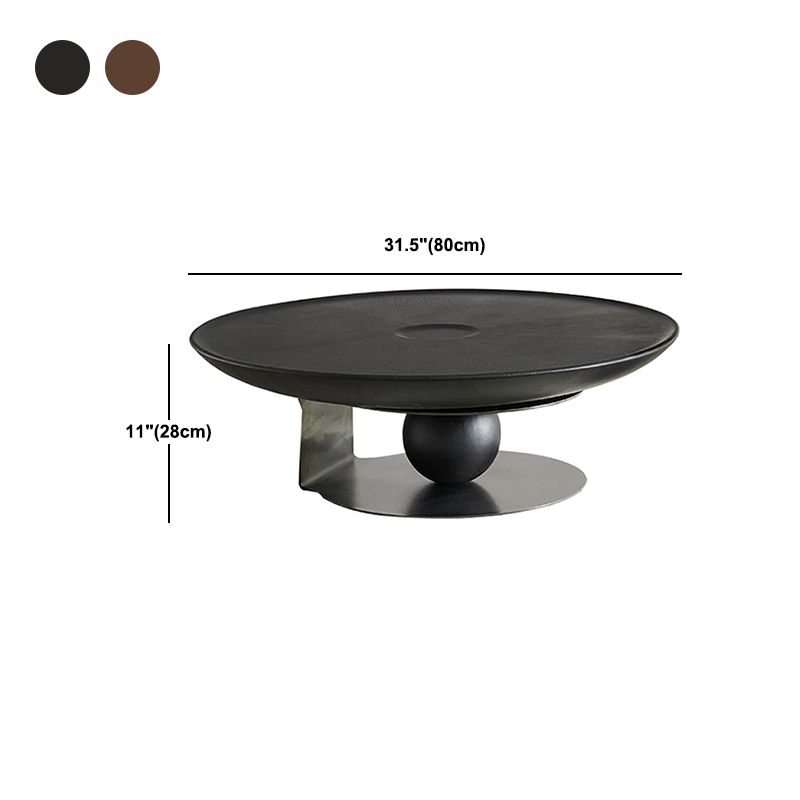 Modern Style Round Wood Table with Abstract Base Coffee Table Clearhalo 'Coffee & Accent Tables' 'Coffee Tables' 'coffee_tables' 'furn' 'furn_coffee_tables' 'Furniture' 'Living Room Furniture' 1200x1200_eda3001e-5cb6-4db2-8a34-57c6d321d568