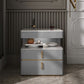 Modern 21 inch H Nachttafel Open opslag 2-ladjes Stone Top Nightstand