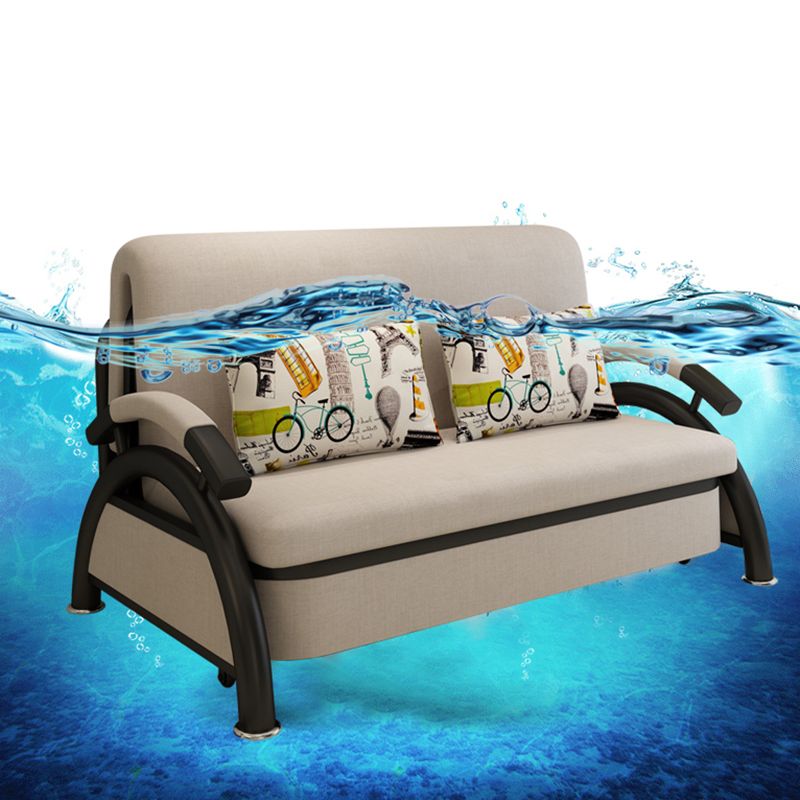 Linen Contemporary Sloped Arm Sofa Bed Foldable Convertible Sofa for Apartment Clearhalo 'furn' 'furn_sofas' 'Furniture' 'Living Room Furniture' 'Sofa' 'sofas' 1200x1200_eda3a3f4-5e8c-4ba9-96ba-7fb0226851ae