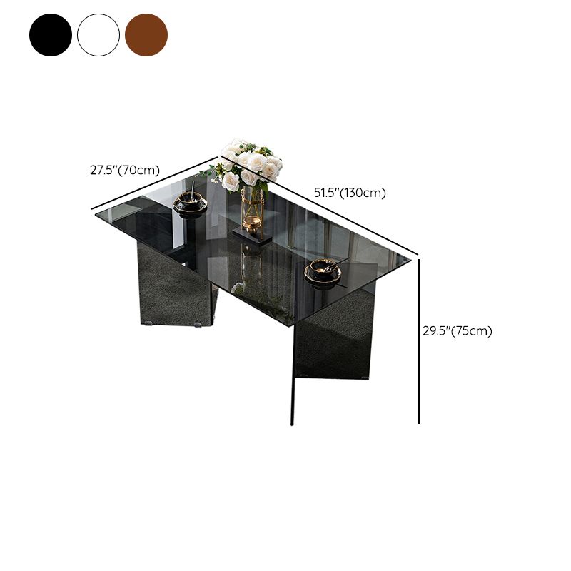 Modern Tempered Glass Dining Table Glass Base for Dining Room Clearhalo 'Dining Tables & Seating' 'Dining Tables' 'dining_table' 'furn' 'furn_dining_table' 'Furniture' 'Kitchen & Dining Furniture' 1200x1200_eda3a4c2-48cb-430f-a0d8-b69e6b5c764c