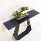 Rectangle Shape Contemporary Console Table Black Stone Console Sofa Table