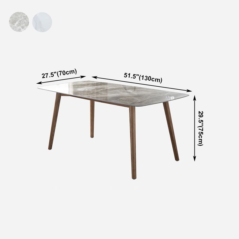 Simple Sintered Stone Dining Table 4 Legs Wood Base Rectangle Table for Home Clearhalo ' dining_table' 'Dining Tables & Seating' 'Dining Tables' 'furn' 'furn_dining_table' 'Furniture' 'furniture_dining_table' 'Kitchen & Dining Furniture' 'kitchen&dining_furn' 'kitchen' 'kitchen_dining_table' 1200x1200_eda4b554-eb69-4ac4-9ffe-1c99ba823ec4