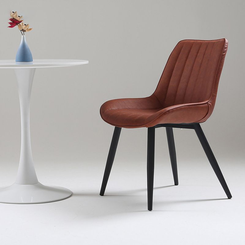 Nordic Cushioned Dining Chair 33"H Parsons Chair with Metal Base for Restaurant Clearhalo ' kitchen&dining_furn' 'Dining Chairs' 'Dining Tables & Seating' 'dining_chair' 'furn' 'furn_dining_chair' 'Furniture' 'furniture_dining_chair' 'Kitchen & Dining Furniture' 'kitchen' 1200x1200_eda4bec4-69af-4b67-83da-74cf60e45545