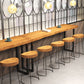 Moderna mesa de barra de 1/7 piezas Mesa de mostrador de madera rectangular con taburetes para café