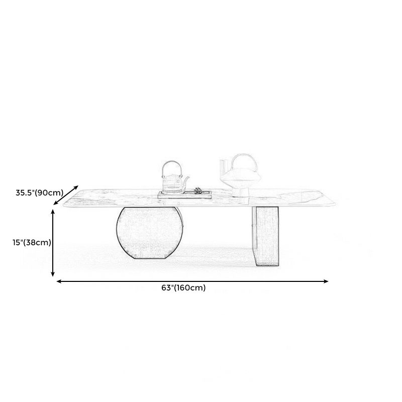 Abstract Base Design Cocktail Table Rock Plate Desktop Metal Coffee Table