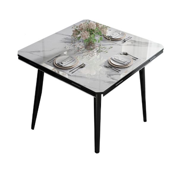Industrial Style Dining Table Sintered Stone Drop-Leaf Table with 4 Legs Clearhalo ' dining_table' 'Dining Tables & Seating' 'Dining Tables' 'furn' 'furn_dining_table' 'Furniture' 'furniture_dining_table' 'Kitchen & Dining Furniture' 'kitchen&dining_furn' 'kitchen' 'kitchen_dining_table' 1200x1200_eda66d7a-44d8-436f-be73-b1deb79d56cf