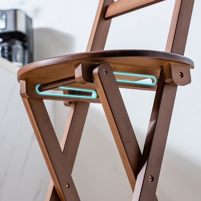 Solid Wood Folding Bar Stool Contemporary Indoor Barstool with Backrest Clearhalo 'Bar Furniture' 'Bar Stools' 'bar_stools' 'furn' 'furn_bar_stools' 'furniture_bar_stools' 'Kitchen & Dining Furniture' 'kitchen&dining_furn' 'kitchen' 'kitchen_furn' Furniture' 1200x1200_eda716d5-f1a6-4311-b750-a35de305cd01