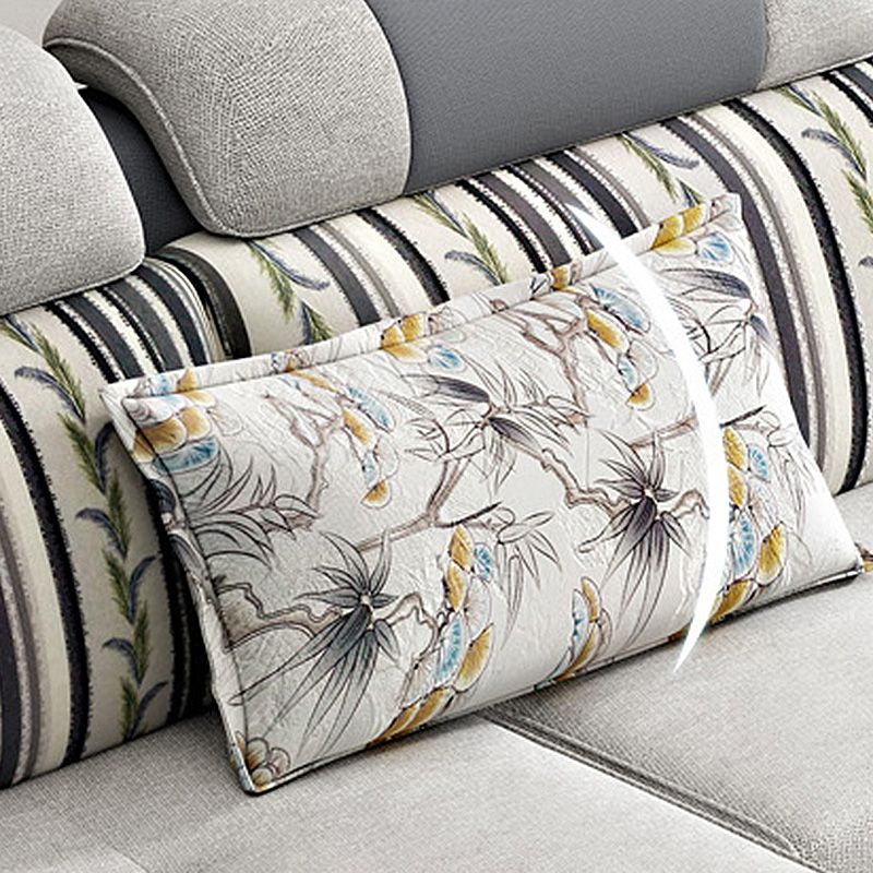 Contemporary Cushion Back Sofa and Chaise Living Room L-Shape Sectional Clearhalo 'Furniture' 'furniture_sectionals' 'kitchen' 'kitchen_sectionals' 'Living Room Furniture' 'Sectionals' 1200x1200_eda87082-de75-40e6-bb2a-c1d2fdda1231