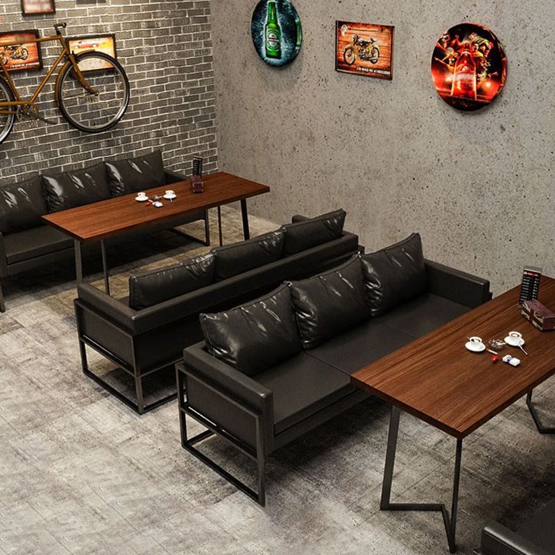 Industrial Brown Dinner Table Solid Wood Table with Metal Base for Dining Room Clearhalo ' dining_table' 'Dining Tables & Seating' 'Dining Tables' 'furn' 'furn_dining_table' 'Furniture' 'furniture_dining_table' 'Kitchen & Dining Furniture' 'kitchen&dining_furn' 'kitchen' 'kitchen_dining_table' 1200x1200_eda978c1-5243-4143-ab6f-5b5329a152b2