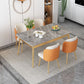 Set da pranzo Nordic Stone Top 1/2/5/7 pezzi Tavolo da pranzo grigio con sedie in pelle