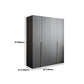 Black Storage Cabinet with Garment Rod Modern Manufactured Wood Cabinet for Bedroom