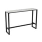 Glam Rectangle Faux Marble Pub Bar Table Iron Bar Dining Table with Trestle Pedestal Clearhalo 'Bar Furniture' 'Bar Tables' 'bar_tables' 'furn' 'furn_bar_tables' 'Furniture' 'furniture_bar_tables' 'Kitchen & Dining Furniture' 'kitchen&dining_furn' 'kitchen' 1200x1200_edabf2d1-35c5-43fd-9226-c036fe2dfb99