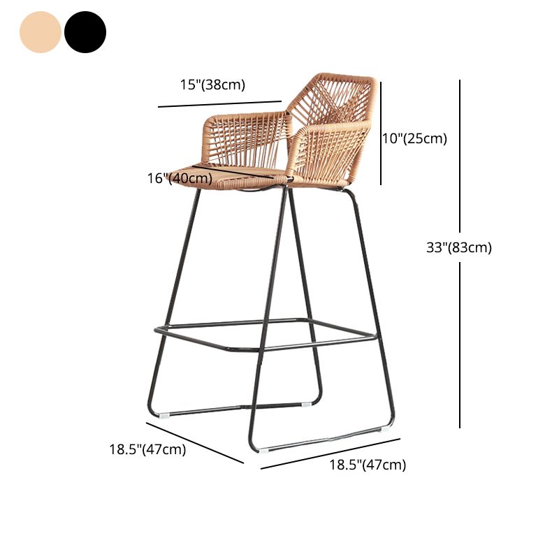 Contemporary Plastic Barstool Indoor Bar Stool with Iron Legs and Pedal Clearhalo 'Bar Furniture' 'Bar Stools' 'bar_stools' 'furn' 'furn_bar_stools' 'furniture_bar_stools' 'Kitchen & Dining Furniture' 'kitchen&dining_furn' 'kitchen' 'kitchen_furn' Furniture' 1200x1200_edaee8e5-8ead-4e40-9b87-26e225f3b25c