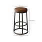 Contemporary Solid Wood Counter Stool Backless Bar Stool with Footrest