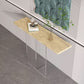 Tableau de console de rectangle en bois massif 29.53 pouces de haut table de l'extrémité avec jambe acrylique