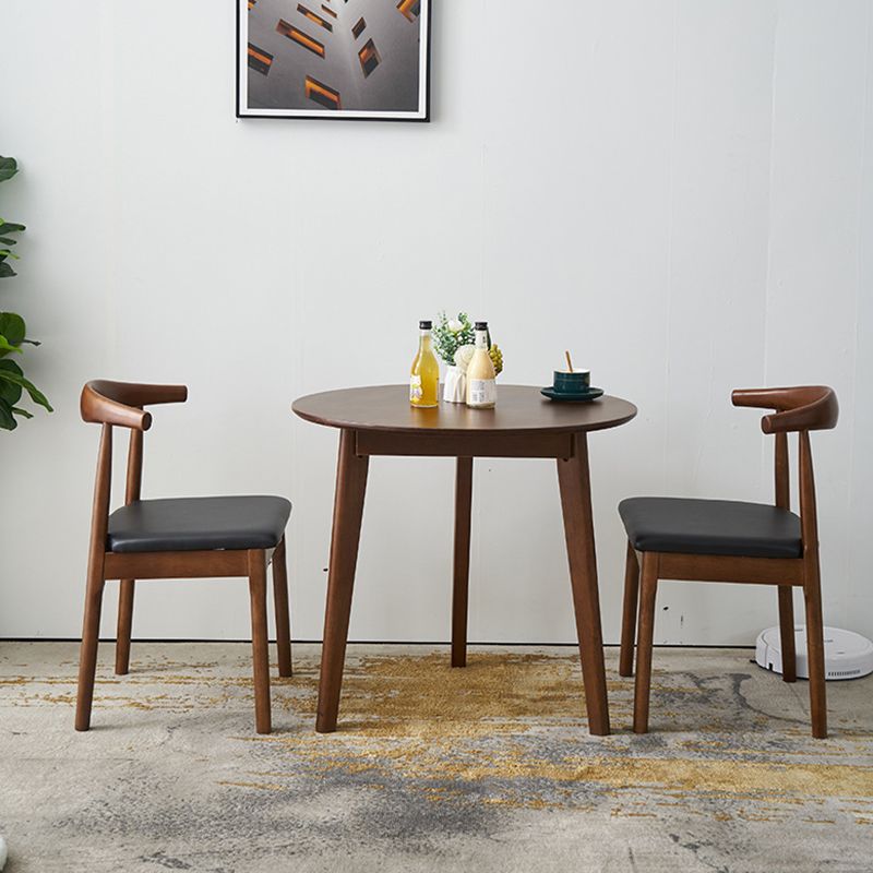 Table à manger ronde en bois massif d'hévéa, pour salle à manger