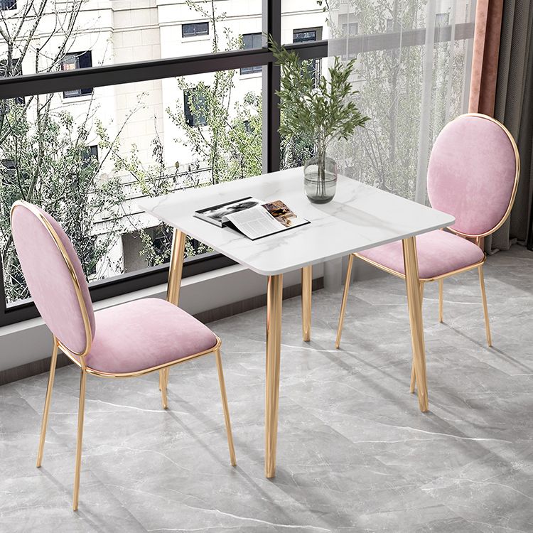 Glam Style Stone Top Dining Table with Gold 4 Legs for Living Room Clearhalo 'Dining Tables & Seating' 'Dining Tables' 'dining_table' 'furn' 'furn_dining_table' 'Furniture' 'Kitchen & Dining Furniture' 1200x1200_edb1dda8-9848-4ff3-8648-639963d4497b