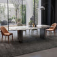 Modern Dining Set Stone 1/4/5/7 Pieces Dining Table with Leather Chairs for Indoor Clearhalo 'Dining Room Sets' 'Dining Tables & Seating' 'dining_room_set' 'furn' 'furn_dining_room_set' 'Furniture' 'Kitchen & Dining Furniture' 1200x1200_edb3807e-c81c-4488-bfc6-e87c595a95df