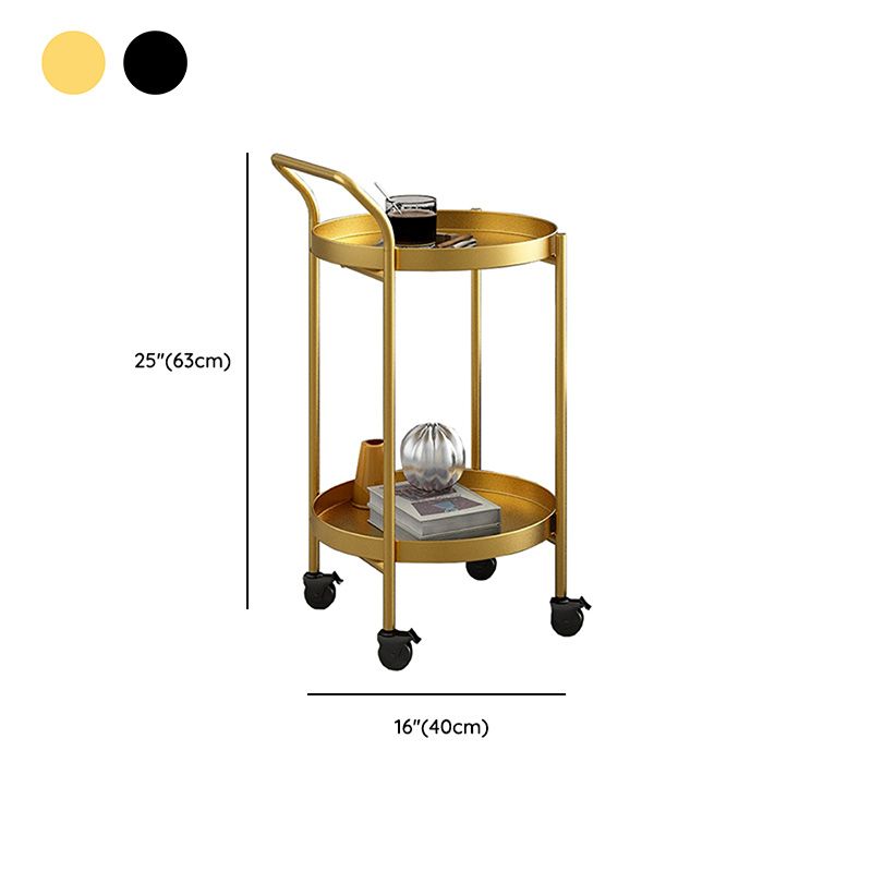 Mid-Century Tray Top Corner Table 4 Legs Metal Side End Table with Storage