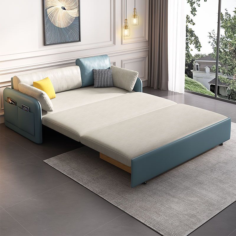 33.46 "H HEPAUX CONtemporain en cuir carré de carré avec rangement