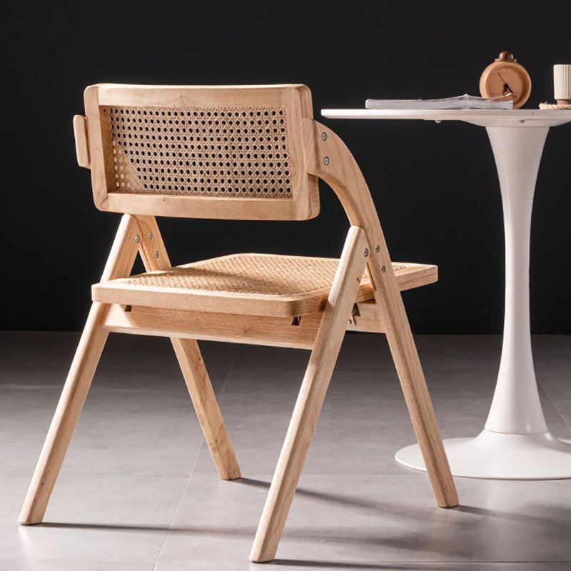 Eigentijdse keukenstoelen dineren open achterste armloze zijstoel met houten benen