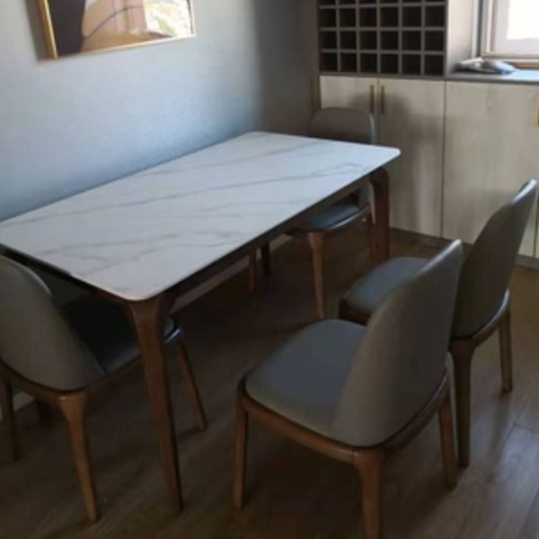 Rectangle White Tone Dining Table Sintered Stone Table Retro Modern with 4 Legs Clearhalo ' dining_table' 'Dining Tables & Seating' 'Dining Tables' 'furn' 'furn_dining_table' 'Furniture' 'furniture_dining_table' 'Kitchen & Dining Furniture' 'kitchen&dining_furn' 'kitchen' 'kitchen_dining_table' 1200x1200_edbcd220-453f-4e22-83d4-4477329b120e