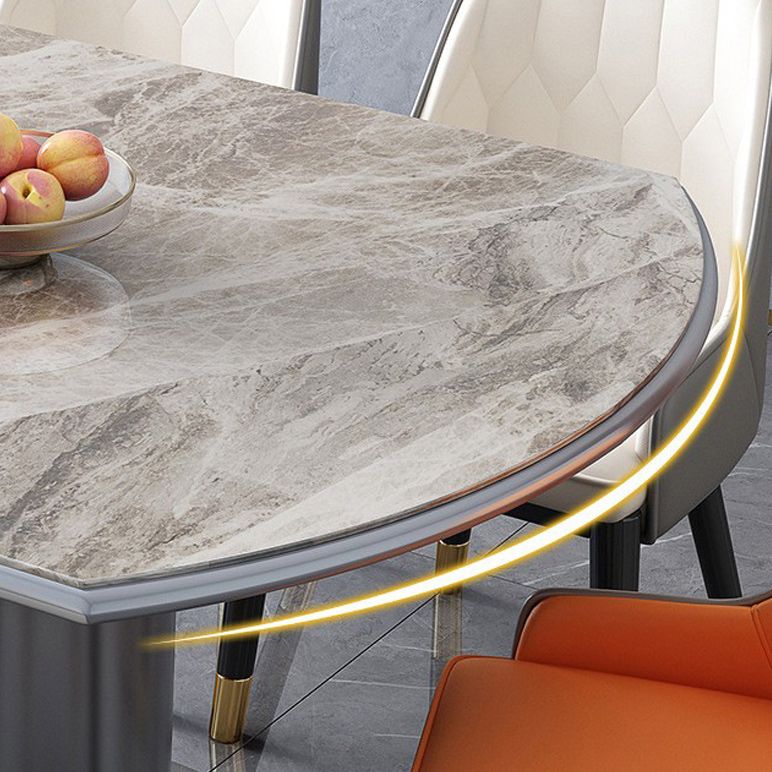 Contemporary Storage Pedestal Dining Table Round Extendable Dinner Table for Home Clearhalo 'Dining Tables & Seating' 'Dining Tables' 'dining_table' 'furn' 'furn_dining_table' 'Furniture' 'Kitchen & Dining Furniture' 1200x1200_edbd25d4-4fa0-41e5-a778-bc77ab1c285e