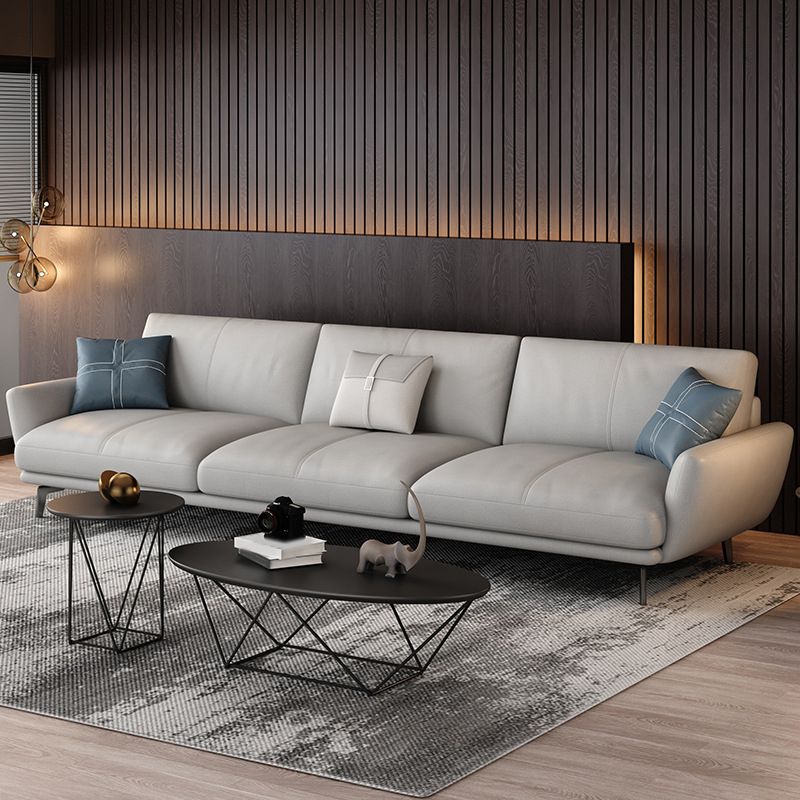 Faux Leather Flared Arm Sofa Pillows Back Couch for Three People Clearhalo 'Furniture' 'furniture_sofas' 'Living Room Furniture' 'Sofa' 'sofas' 1200x1200_edbdb289-0f12-4c77-bda6-867f3a8ea731