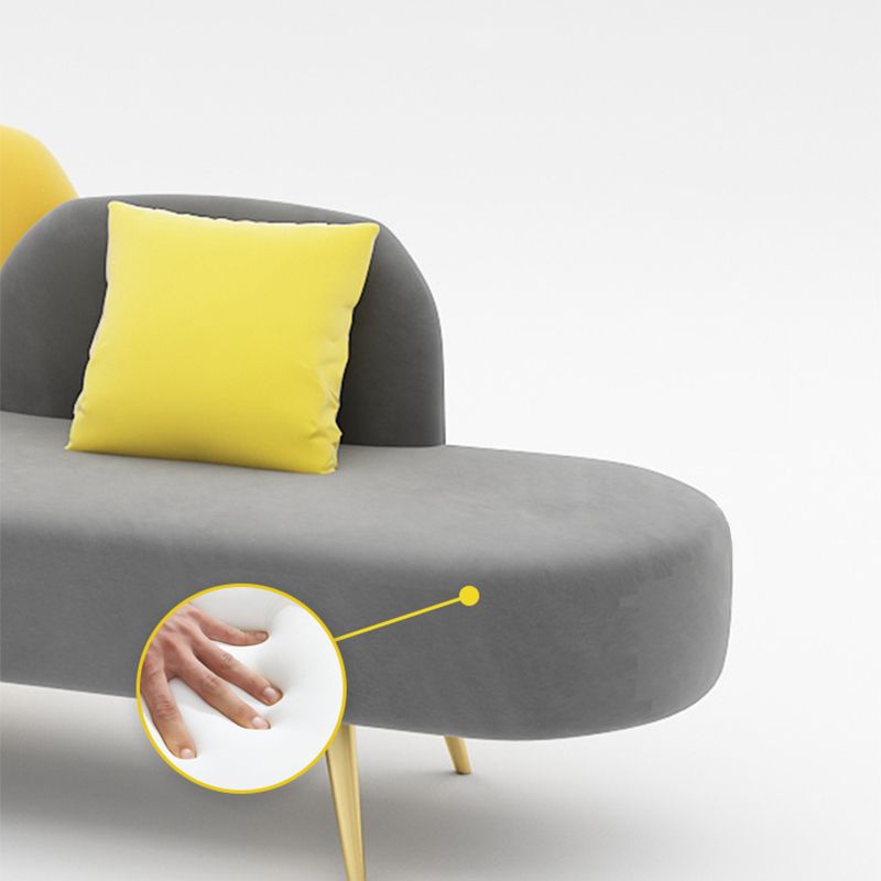 Modern Velvet Armless Sofa 30.70" Wide Gray Sofa for Living Room