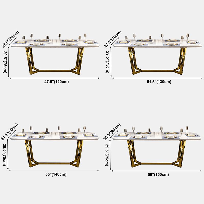 Metal Traditional Luxury Rectangle Indoor Table Sintered Stone Table with Trestle Base Clearhalo ' dining_table' 'Dining Tables & Seating' 'Dining Tables' 'furn' 'furn_dining_table' 'Furniture' 'furniture_dining_table' 'Kitchen & Dining Furniture' 'kitchen&dining_furn' 'kitchen' 'kitchen_dining_table' 1200x1200_edbe7029-8d81-4aff-9f2b-68f3a568aa89