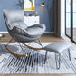 Chaise d'accent sans bras moderne Faux Coue et chaise Lounge Velet avec dos haut