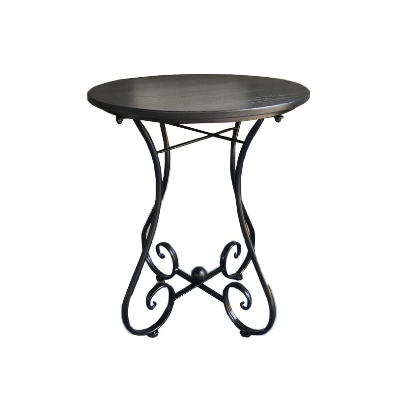 Contemporary Solid Wood End Table Metal Frame Gross Legs Sofa Side Accent Table Clearhalo 'Coffee & Accent Tables' 'End & Side Tables' 'end_side_tables' 'furn' 'furn_end_side_tables' 'Furniture' 'Living Room Furniture' 1200x1200_edbff1e6-2443-42ed-b1f9-0bc96abf1191