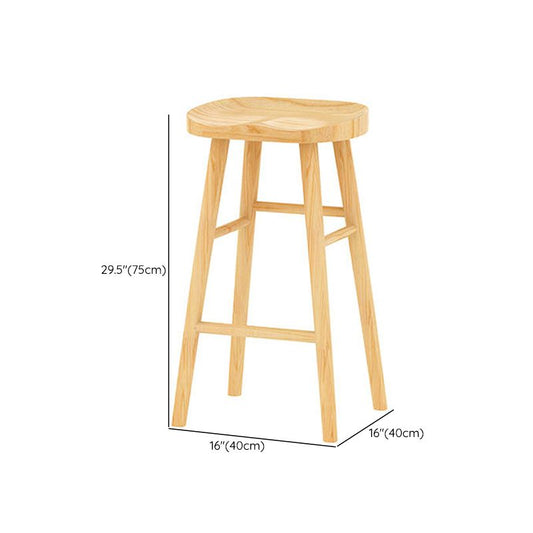Solid Wood Counter Bar Stool Contemporary Armless Counter Stools
