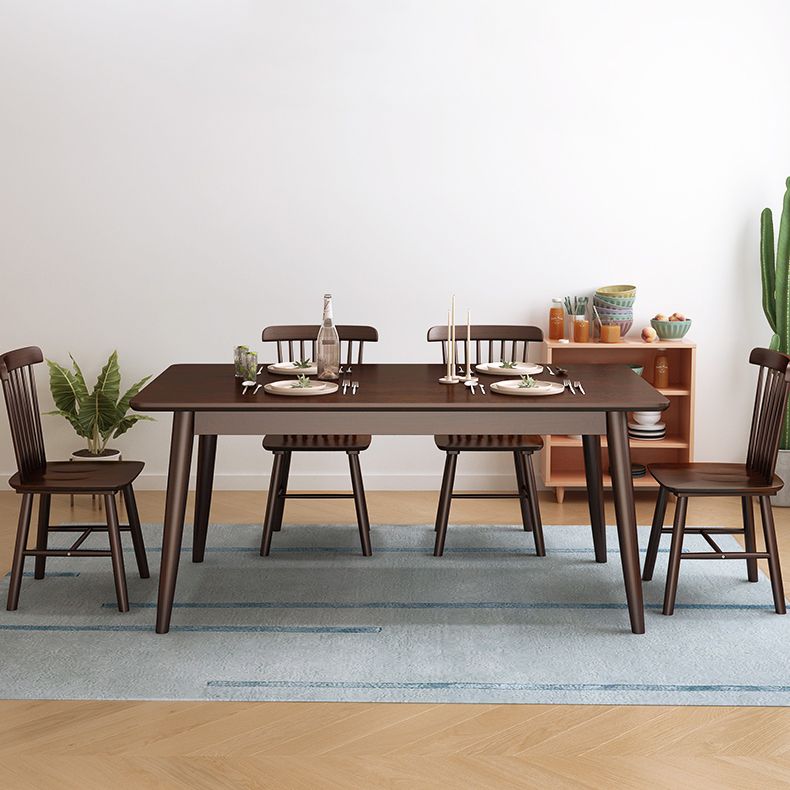 Minimalist Standard Solid Wood Dining Set Rectangle Shape for Kitchen Dining Set in Khaki Clearhalo 'Dining Room Sets' 'Dining Tables & Seating' 'dining_room_set' 'furn' 'furn_dining_room_set' 'Furniture' 'furniture_dining_room_set' 'Kitchen & Dining Furniture' 'kitchen&dining_furn' 'kitchen' 1200x1200_edc22c00-181d-4177-9198-237f0b7eef46