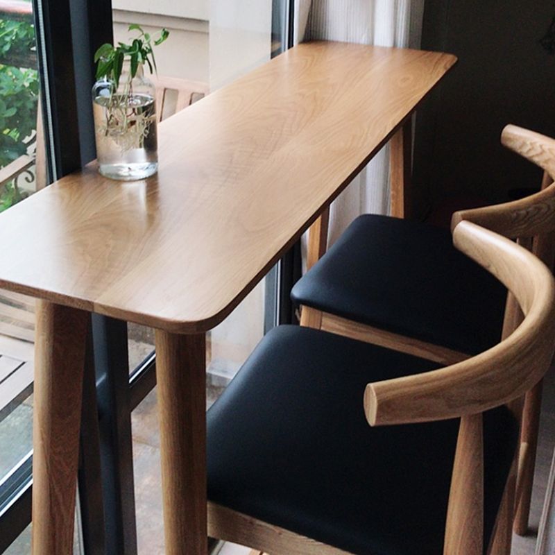 Modern vast hout bistro accent eettafel rechthoek indoor patio balk tafel