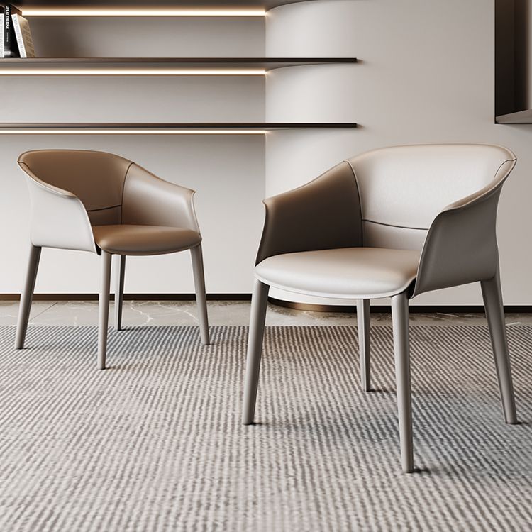 Metal Contemporary Dining Room Chair Metallic Finish Solid Back Dining Chair Clearhalo ' kitchen&dining_furn' 'Dining Chairs' 'Dining Tables & Seating' 'dining_chair' 'furn' 'furn_dining_chair' 'Furniture' 'furniture_dining_chair' 'Kitchen & Dining Furniture' 'kitchen' 1200x1200_edc36141-d3c6-4754-9d82-7d85194b4f5d