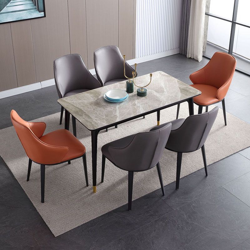 Silla lateral de cuero sintética brazo industrial sólido silla lateral de comedor para el hogar para el hogar