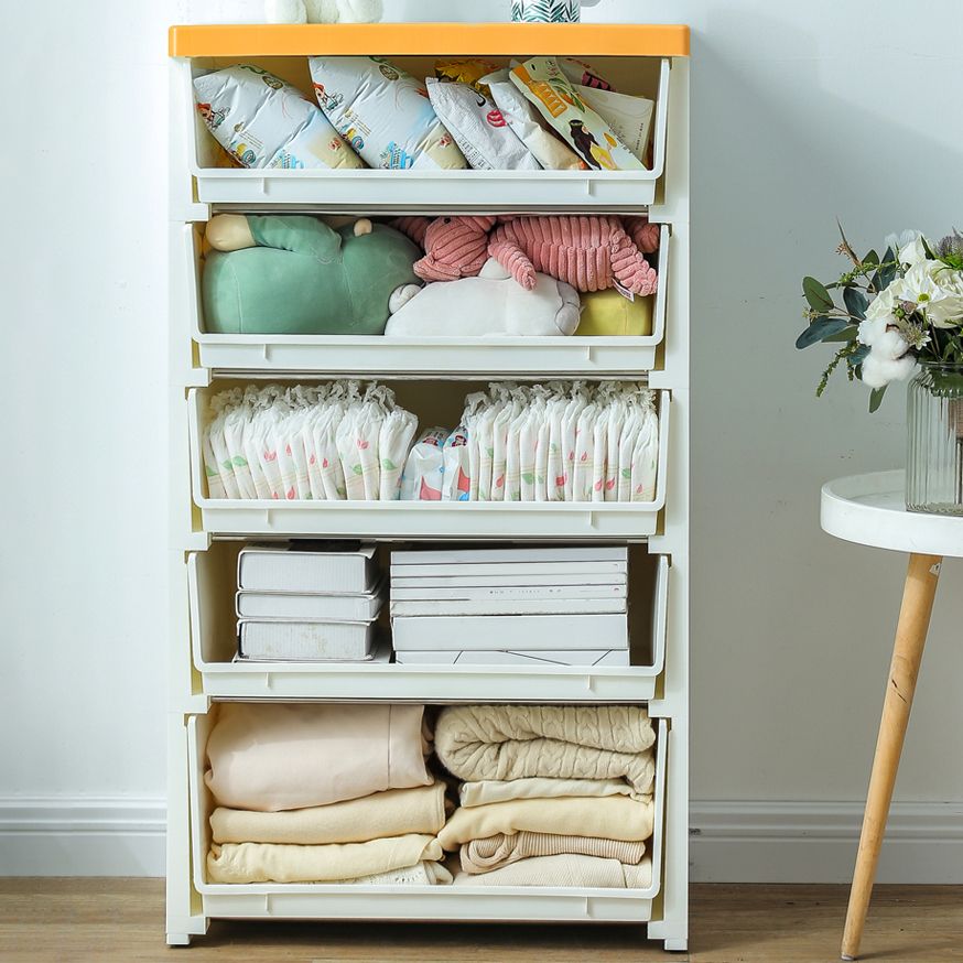 コンテンポラリーチェスト23.6/26インチ幅のプラスチック製のプラスチック貯蔵箱ベッドルーム用の引き出し付き