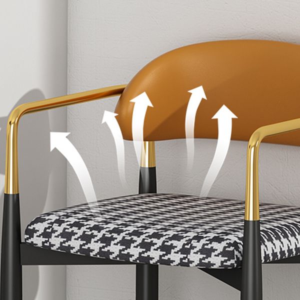 Glam Metal Home Side Chair Open Back Dining Side Chair in Black Clearhalo 'Dining Chairs' 'Dining Tables & Seating' 'dining_chair' 'furn' 'furn_dining_chair' 'Furniture' 'furniture_dining_chair' 'Kitchen & Dining Furniture' 1200x1200_edc49064-dca7-4547-bc35-4228ce813599