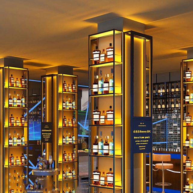 Modern Simple Floor Wine Rack Rectangle Shape Wine Bottle Rack for Dining Room