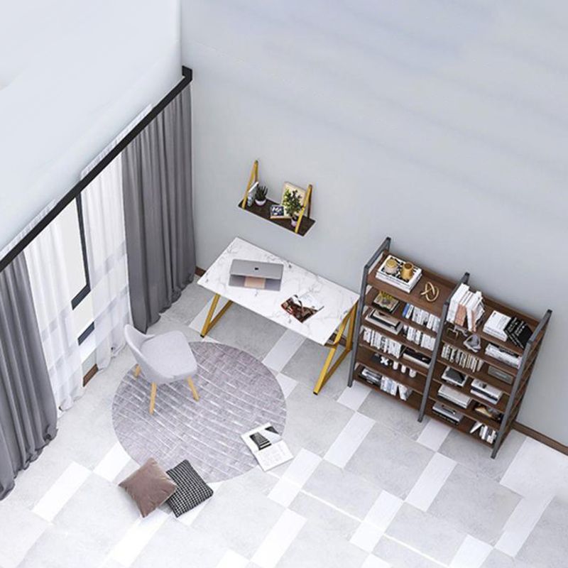 Metal Etagere Shelf Bookcase Vertical Open Book Shelf for Home