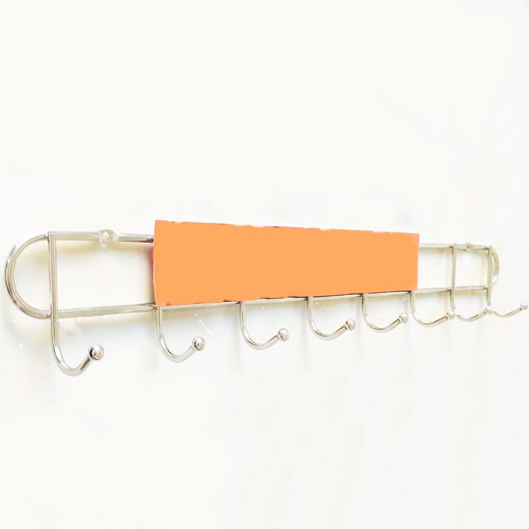 Industrial Entryway Kit Silver Stainless Steel Wall-Mounted with Hooks Coat Hanger Clearhalo 'Entry & Mudroom Furniture' 'furn' 'furn_hall_tree_coat_racks' 'Furniture' 'Hall Trees & Coat Racks' 'hall_tree_coat_racks' 1200x1200_edc7db7f-b5cd-48be-a62a-f076741fec8c